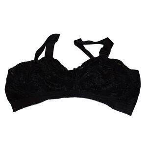 Vintage Norvell Bra 34F Soft Cup Black Lace
